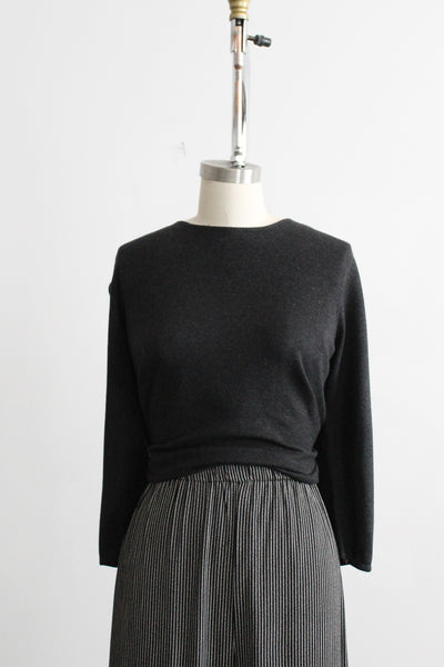 cashmere & silk graphite pullover (s/m)