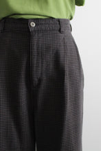 graphite plaid cotton trousers