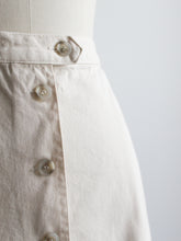 ecru cotton button front skirt