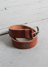 sunburst leather belt