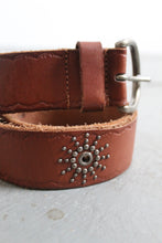 sunburst leather belt