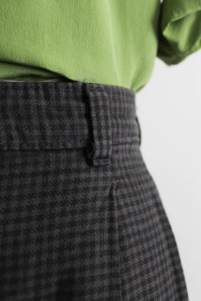 graphite plaid cotton trousers