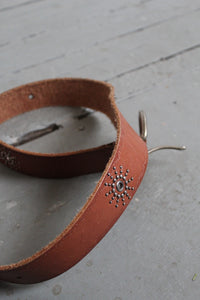 sunburst leather belt