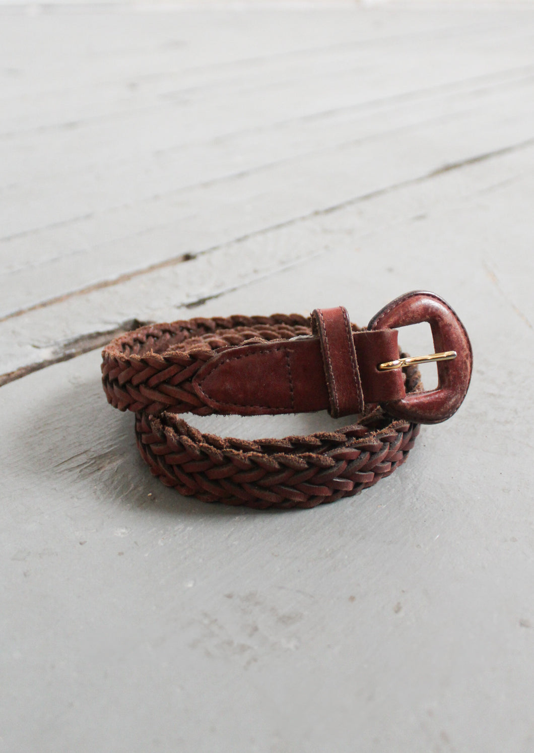 braided leather belt