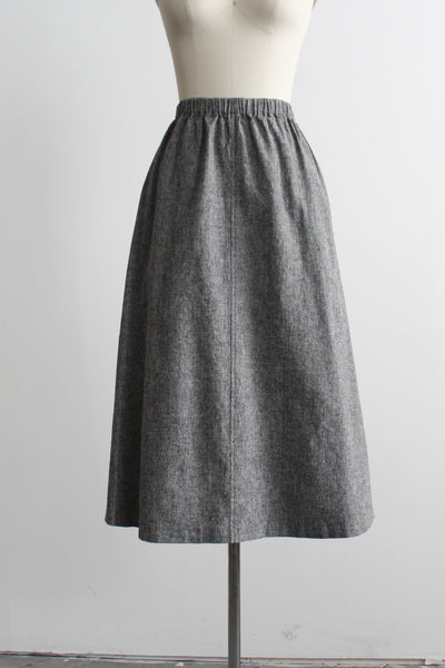 pewter cotton midi skirt