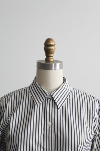 striped oxford button up