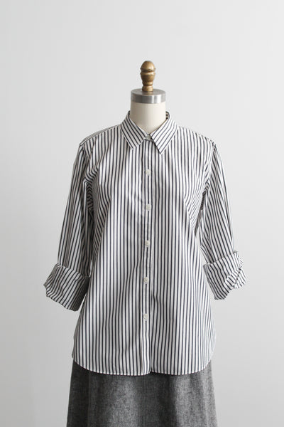 striped oxford button up