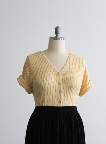 marigold knit button up