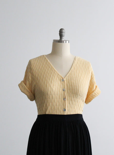 marigold knit button up