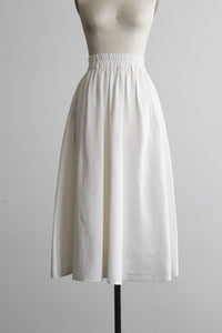 bone linen midi skirt
