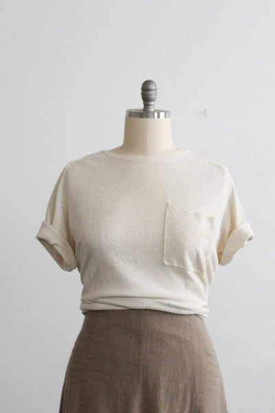 parchment raw silk tee (xl)