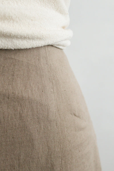 morel linen midi skirt (l/xl)