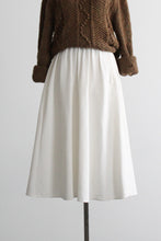 bone linen midi skirt