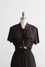 espresso gingham skirt set