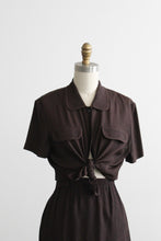 espresso gingham skirt set