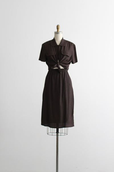 espresso gingham skirt set