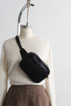 black leather belt bag