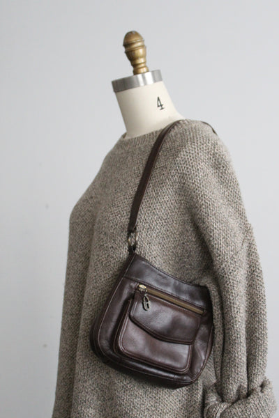 walnut leather mini bag