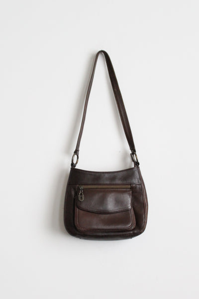 walnut leather mini bag