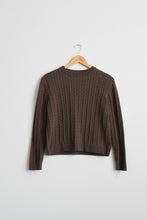 cocoa cotton cable knit sweater
