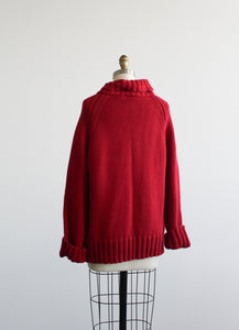 carmine cotton cardigan