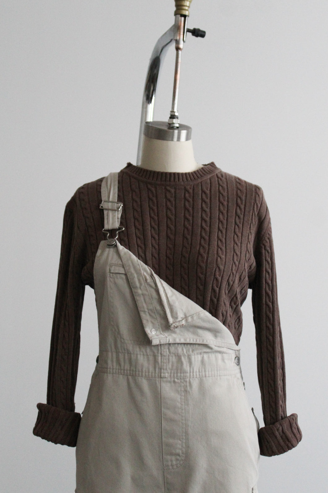 cocoa cotton cable knit sweater