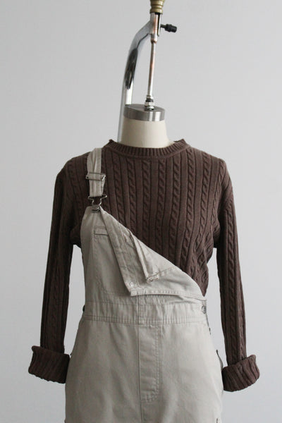 ecru cotton shorteralls