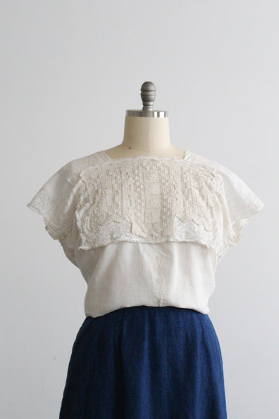 serenade boxy lace tee