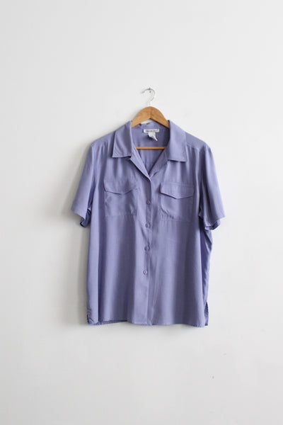 cornflower silk button-up (xl)