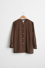 espresso silk button up