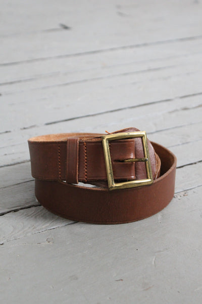 whiskey brown wide leather belt