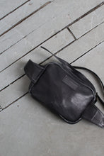 black leather belt bag
