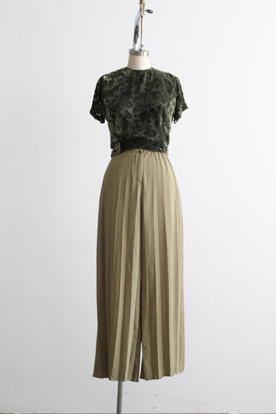 wide leg pistachio trousers