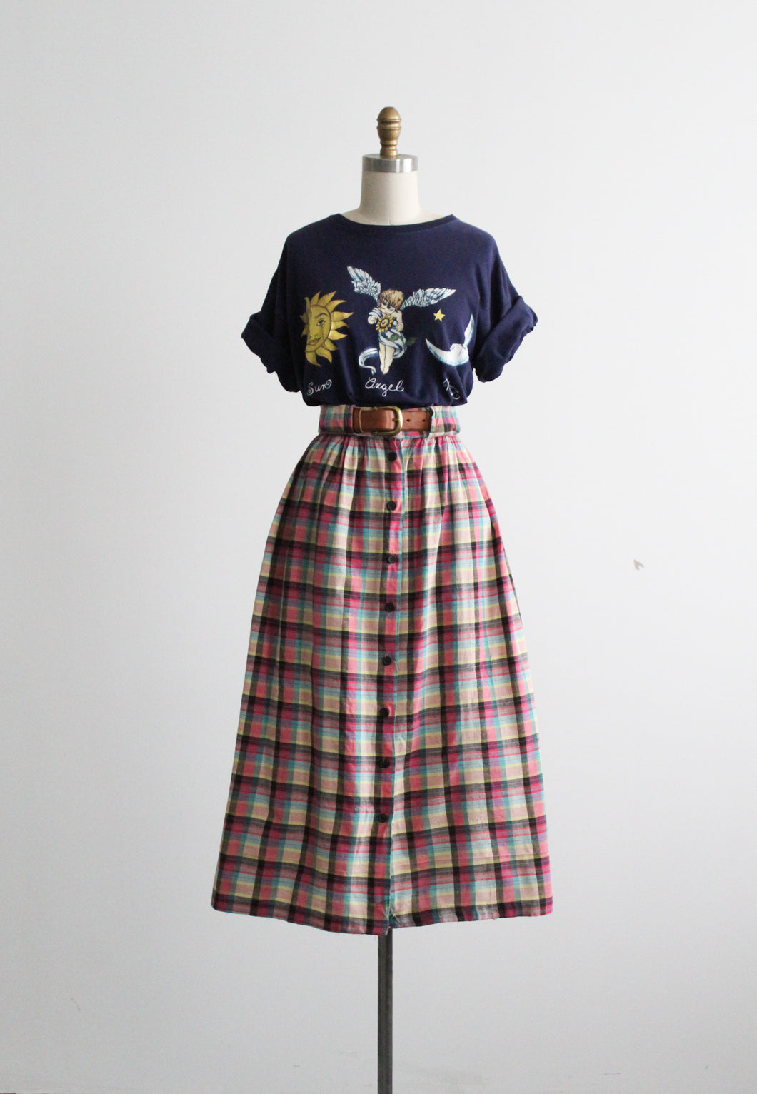 hollybrook plaid cotton skirt