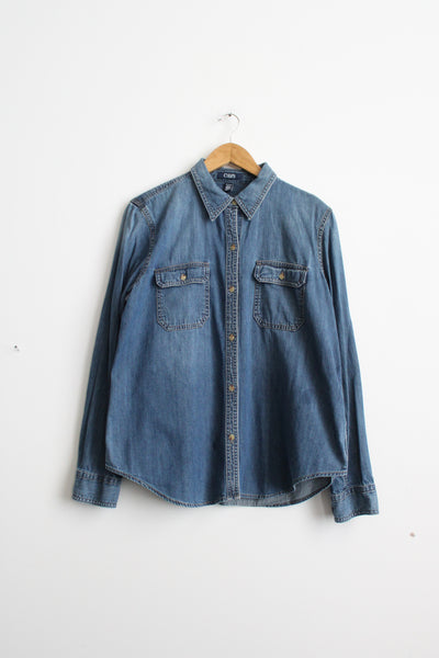 sunfaded denim work shirt