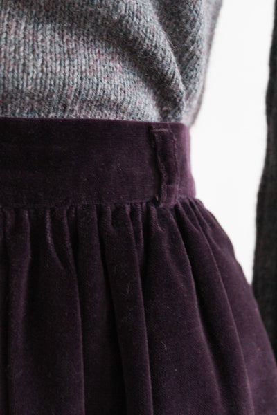 aubergine velvet midi skirt (s/m)