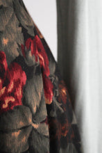 dark botanical midi skirt