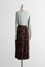 dark botanical midi skirt