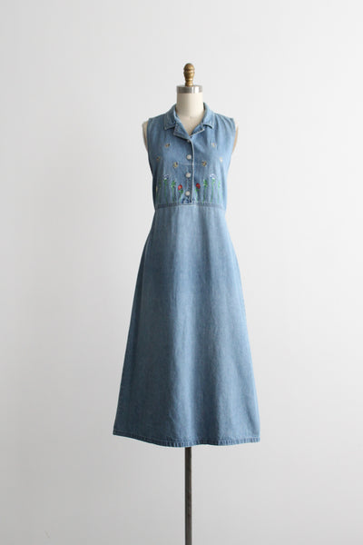 summer garden denim dress