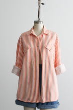 grapefruit striped cotton button up