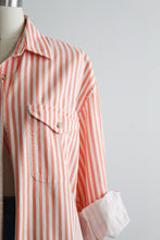 grapefruit striped cotton button up