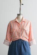 grapefruit striped cotton button up