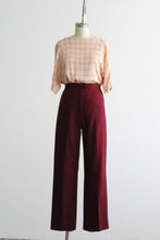 cranberry wool trousers