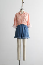 grapefruit striped cotton button up