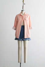 grapefruit striped cotton button up
