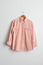 grapefruit striped cotton button up
