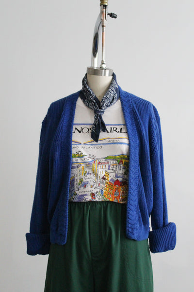 cobalt cotton cardigan (m)