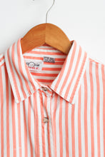 grapefruit striped cotton button up