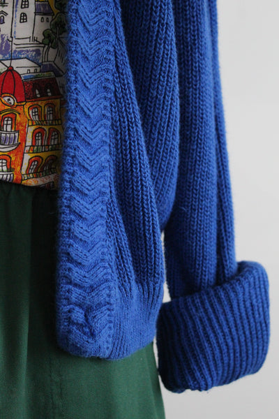 cobalt cotton cardigan (m)