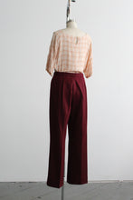 cranberry wool trousers